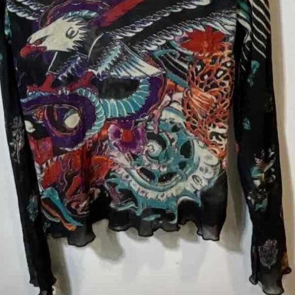 Just Cavalli Multicolor Printed Blouse – Long Sleeve, EUR 50 / US 14–16 - Picture 13 of 14